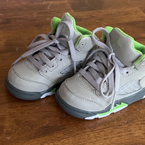Toddler Retro Air Jordan 4c Reflective Gray and Green - Picture 2 of 7